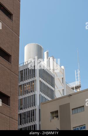 Daiei House Headquarters brutalistisches Gebäude in Nagoya, Japan. Entworfen vom Architekten Paul Rudolph. Stockfoto