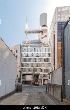 Daiei House Headquarters brutalistisches Gebäude in Nagoya, Japan. Entworfen vom Architekten Paul Rudolph. Stockfoto