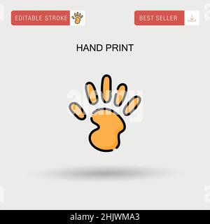 Einfaches Vektorsymbol für den Handdruck. Stock Vektor