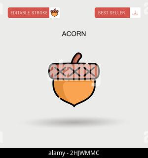 Einfaches Vektorsymbol „Acorn“. Stock Vektor