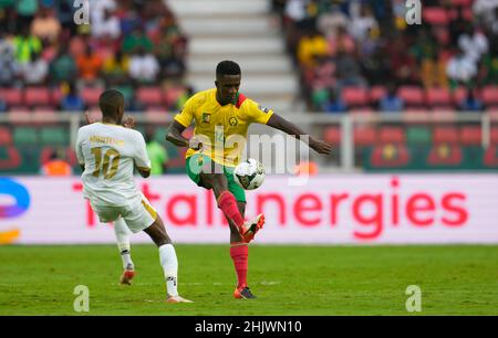 Yaoundé, Kamerun, 17. Januar 2022: Samuel Gouet aus Kamerun während Cameroun gegen Cap Verde – Afrika-Cup der Nationen im Olembe Stadium. Kim Price/CSM. Stockfoto