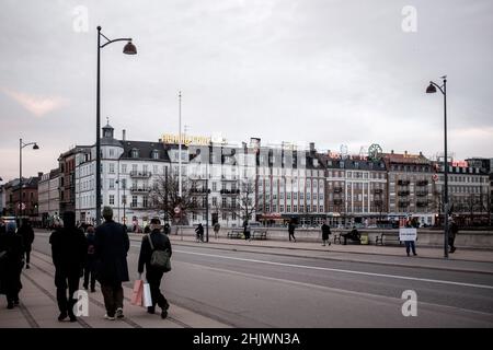 Kopenhagen, Dänemark - 31. Januar 2022. Norrebro ist einer der 10 offiziellen Bezirke der Stadt Kopenhagen. Stockfoto