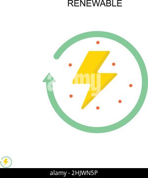 Einfaches Vektorsymbol für erneuerbare Energien. Illustration Symbol Design-Vorlage für Web mobile UI-Element. Stock Vektor