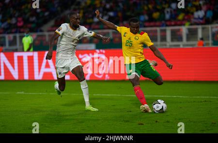 Yaoundé, Kamerun, 17. Januar 2022: Nouhou Tolo aus Kamerun während Cameroun gegen Cap Verde – Afrika-Cup der Nationen im Olembe-Stadion. Kim Price/CSM. Stockfoto