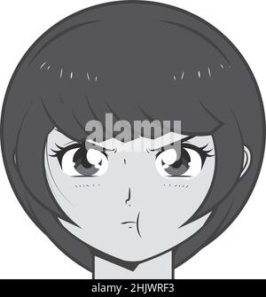 Wütendes Manga-Mädchen Stock Vektor