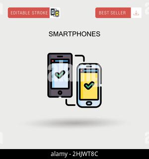 Einfaches Vektorsymbol für Smartphones. Stock Vektor