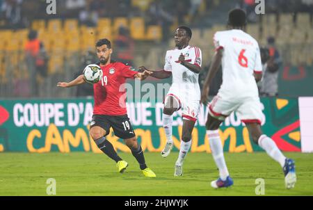 Yaoundé, Kamerun, 19. Januar 2022: !E19! Während Ägypten gegen Sudan – Afrika-Cup der Nationen im Ahmadou-Ahidjo-Stadion. Kim Price/CSM. Stockfoto