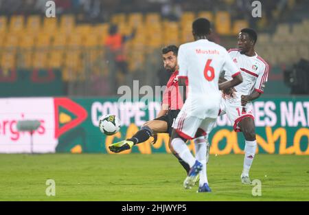 Yaoundé, Kamerun, 19. Januar 2022: !E19! Während Ägypten gegen Sudan – Afrika-Cup der Nationen im Ahmadou-Ahidjo-Stadion. Kim Price/CSM. Stockfoto