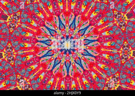 Handgemalter Hintergrund Mit Bunten Farbe Kaleidoscope Filer Hinzugefügt Stockfoto