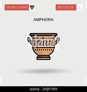 Amphora einfaches Vektor-Symbol. Stock Vektor