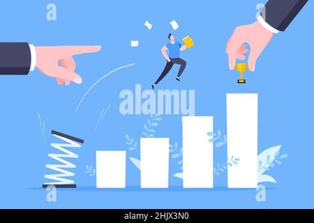 Business Mentor hilft, die Karriere mit Sprungbrett Vektor Illustration zu verbessern. Stock Vektor