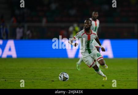 Yaoundé, Kamerun, 9. Januar 2022: Blati Touré von Burkina Faso während Kamerun gegen Burkina Faso – Afrika-Cup der Nationen im Paul Biya Stadion. Kim Price/CSM. Stockfoto