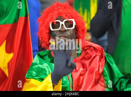 Yaounde, Kamerun, 24. Januar 2022: Fans beim Cameroun gegen Komoren - Afrika-Cup der Nationen im Olembe-Stadion. Kim Price/CSM. Stockfoto