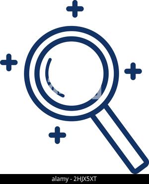 Lupensymbol auf weißem Hintergrund, Vektordarstellung Stock Vektor