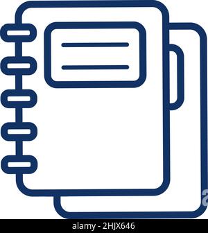 Übungsheft-Symbol auf weißem Hintergrund, Vektorgrafik Stock Vektor