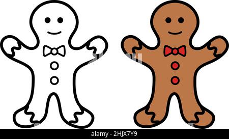 Weihnachts-Cookie-Symbol auf weißem Hintergrund, Vektorgrafik Stock Vektor