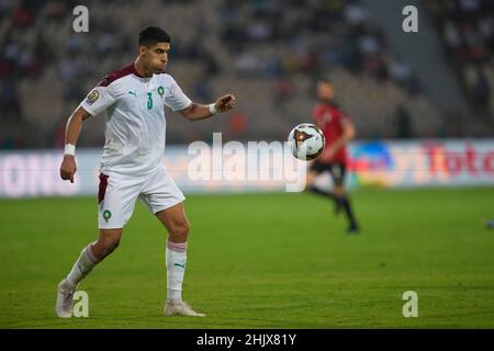 Yaounde, Kamerun, 30. Januar 2022: Adam Masina von Marokko während Marokko gegen Ägypten – Afrika-Cup der Nationen im Ahmadou Ahidjo Stadion. Kim Price/CSM. Stockfoto