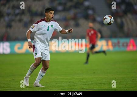 Yaounde, Kamerun, 30. Januar 2022: Adam Masina von Marokko während Marokko gegen Ägypten – Afrika-Cup der Nationen im Ahmadou Ahidjo Stadion. Kim Price/CSM. Stockfoto