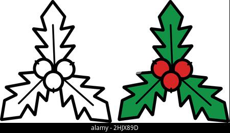 Holly-Beere-Symbol auf weißem Hintergrund, Vektorgrafik Stock Vektor