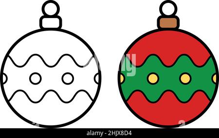 Weihnachtskugel-Symbol auf weißem Hintergrund, Vektorgrafik Stock Vektor