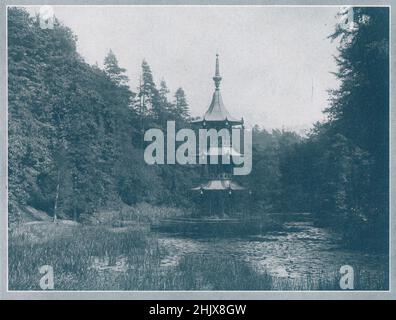 Chinesische Pagode, Alton Towers. Staffordshire (1923) Stockfoto