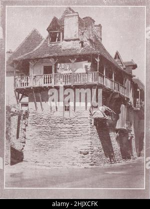 Altes Haus in Salies de Béarn. Pyrénées-Atlantiques. Frankreich (1925) Stockfoto