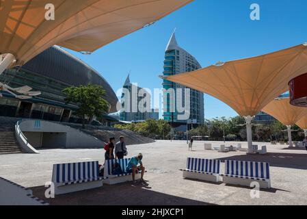 Bereich um die Altice Arena im Parque da Nacoes / EXPO 98. Lissabon, Portugal Stockfoto