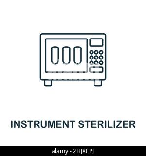 Symbol für den Sterilisator des Geräts. Linienelement aus der Sammlung medizinischer Geräte. Symbol für Lineargerät Sterilizer für Webdesign, Infografiken und Stock Vektor