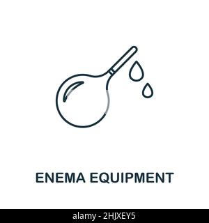 Symbol „Gerät einlauf“. Linienelement aus der Sammlung medizinischer Geräte. Lineares Enema Equipment Icon-Zeichen für Webdesign, Infografiken und mehr. Stock Vektor