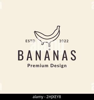 Banana Melt Hipster Logo Design, Vektor Grafik Symbol Symbol Illustration kreative Idee Stock Vektor