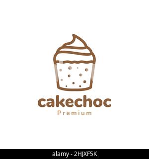 Schokolade Kuchen Lebensmittel einfaches Logo-Design, Vektor-Grafik Symbol Symbol Illustration kreative Idee Stock Vektor