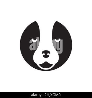 Gesicht ärgerlich niedlichen Hund Logo-Design, Vektor Grafik Symbol Symbol Illustration kreative Idee Stock Vektor