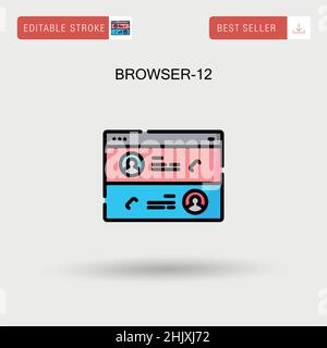 Browser-12 einfaches Vektorsymbol. Stock Vektor