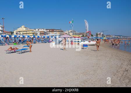 Seascape, Strand von Porto Potenza Picena, Marken, Italien, Europa Stockfoto