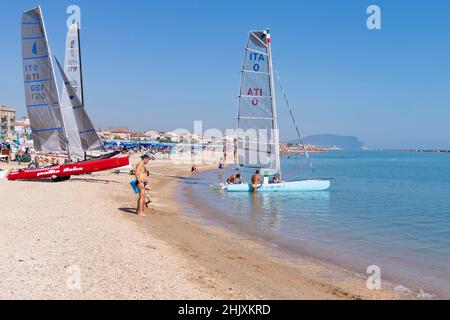 Seascape, Strand von Porto Potenza Picena, Marken, Italien, Europa Stockfoto