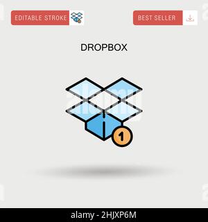 Einfaches Dropbox-Vektorsymbol. Stock Vektor