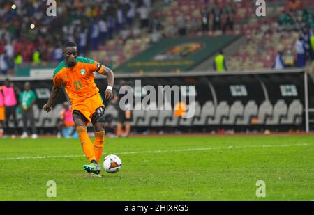 YaoundÃ©, Kamerun, 26. Januar 2022: !! Während Kameruns gegen Komoren- Afrika-Cup der Nationen im Olembe-Stadion. Kim Price/CSM. Stockfoto