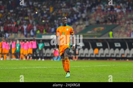 YaoundÃ©, Kamerun, 26. Januar 2022: !! Während Kameruns gegen Komoren- Afrika-Cup der Nationen im Olembe-Stadion. Kim Price/CSM. Stockfoto