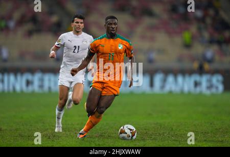 YaoundÃ©, Kamerun, 26. Januar 2022: !! Während Kameruns gegen Komoren- Afrika-Cup der Nationen im Olembe-Stadion. Kim Price/CSM. Stockfoto