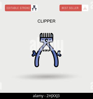 Einfaches Vektorsymbol für den Clipper. Stock Vektor