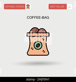 Einfaches Vektorsymbol für Kaffeesäcke. Stock Vektor