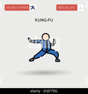 Einfaches Kung-Fu-Vektorsymbol. Stock Vektor