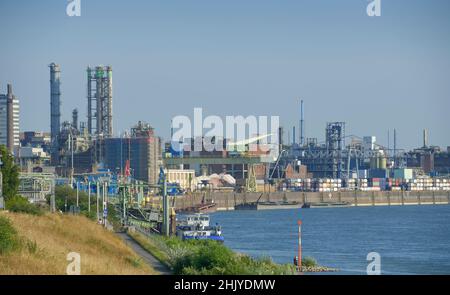 Chemiewerk der Bayer AG, Rhein, Leverkusen, Nordrhein-Westfalen, Deutschland Stockfoto