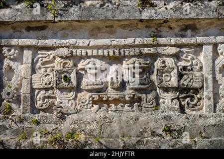 Detail, Seminarraum "Las Monjas", Chichen Itza, Yucatan, Mexiko Stockfoto