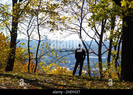 Stadtspaziergang mit Einheimischen, Lemberg, Ukraine. Hochwertige Fotos Stockfoto