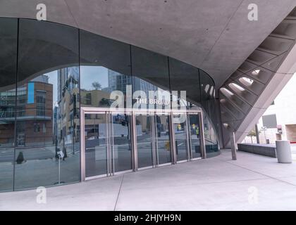 Los Angeles, CA, USA - 31. Januar 2022 - Außenansicht des Broad Museums in der Innenstadt von Los Angeles, CA. Stockfoto