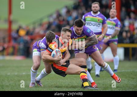 Dewsbury, England - 30. Januar 2022 - während der Rugby League Betfred Championship Runde 1 Dewsbury Rams vs Bradford Bulls im Tetley Stadium, Dewsbury, Großbritannien Dean Williams Stockfoto