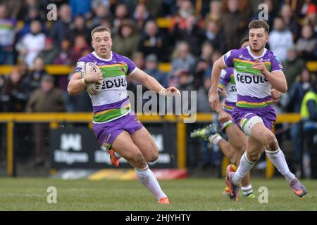 Dewsbury, England - 30. Januar 2022 - Thomas Doyle von Bradford Bulls in Aktion während der Rugby League Betfred Championship Runde 1 Dewsbury Rams vs Bradford Bulls im Tetley Stadium, Dewsbury, Großbritannien Dean Williams Stockfoto