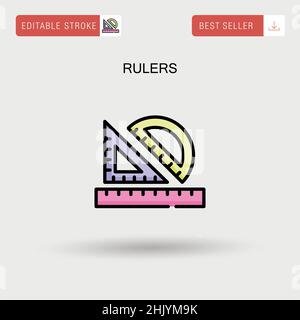 Einfaches Vektorsymbol für Lineale. Stock Vektor