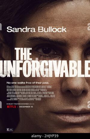 The Unforgivable (2021) unter der Regie von Nora Fingscheidt mit Sandra Bullock, Viola Davis und Vincent D'Onofrio. Eine Frau wird aus dem Gefängnis entlassen, nachdem sie wegen eines Gewaltverbrechens verurteilt wurde, und tritt erneut in eine Gesellschaft ein, die sich weigert, ihrer Vergangenheit zu vergeben. Stockfoto